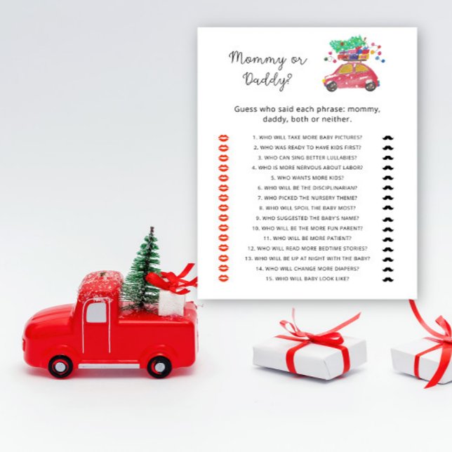 Papier Jeu de baby shower de maman de voiture ou papa (Créateur téléchargé)