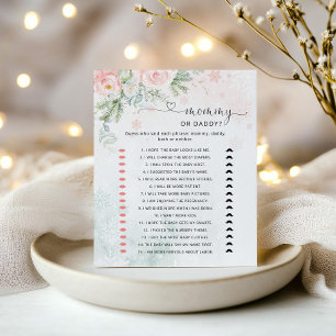 Papier Jeu de baby shower de maman ou papa rose d'hiver