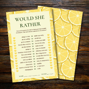 Papier Jeu de Baby Shower de Mariage au Citron Préférer