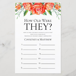 Papier Jeu de baby shower de mariage : Combien avaient-il