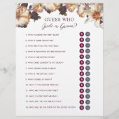 Papier Jeu de Baby Shower de mariage floral d'automne (Devant)