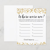Papier Jeu de Baby Shower de mariage modifiable Où étions (Devant / Derrière)