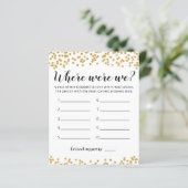 Papier Jeu de Baby Shower de mariage modifiable Où étions (Debout devant)