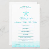 Papier Jeu de Baby Shower de Mariage sur la Plage, Thème  (Devant / Derrière)