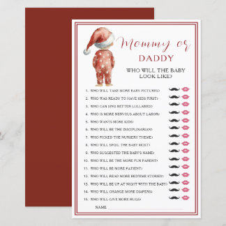 Papier Jeu de Baby Shower de Noël Maman ou Papa
