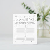 Papier Jeu de Baby shower de nom noir de script minimalis (Debout devant)