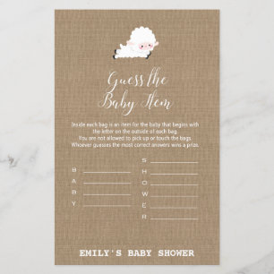 Papier Jeu de Baby shower de petit agneau IMPRIMÉ