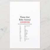 Papier Jeu de Baby shower de Pinecone d'hiver avec répons (Dos)