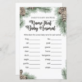 Papier Jeu de Baby shower de Pinecone d'hiver avec répons (Devant / Derrière)