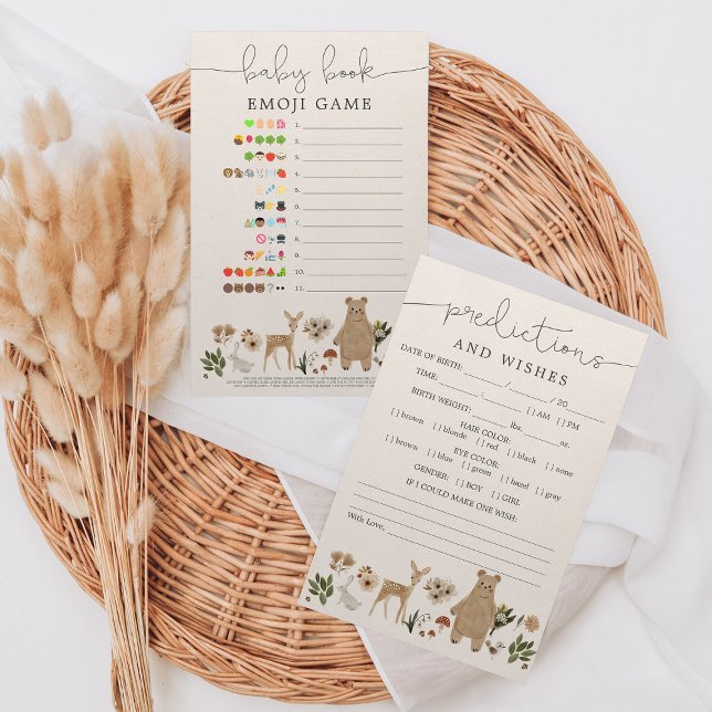 Papier Jeu de Baby shower de prédictions Emoji double fac (Créateur téléchargé)