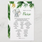 Papier Jeu de Baby shower de sac à dos pour éléphant trop (Devant / Derrière)