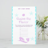 Papier Jeu de Baby shower de sirène imprimé (Debout devant)