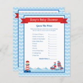 Papier Jeu de Baby shower de thème nautique (Devant / Derrière)