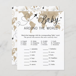 Papier Jeu de Baby shower de voyage