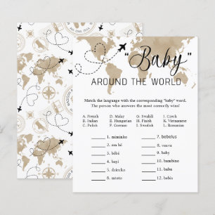Papier Jeu de Baby shower de voyage - Baby Around World
