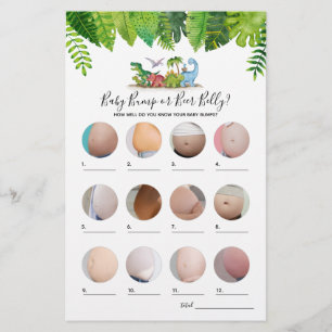 Papier Jeu de Baby shower Dinosaur Ventre de bière