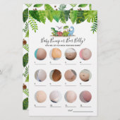 Papier Jeu de Baby shower Dinosaur Ventre de bière (Devant / Derrière)