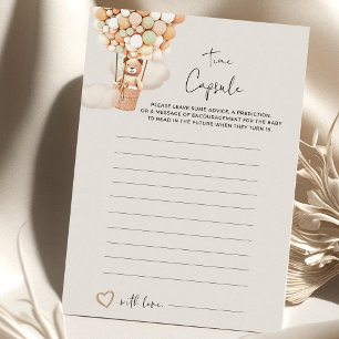 Papier Jeu de Baby shower d'ours - Capsule de temps