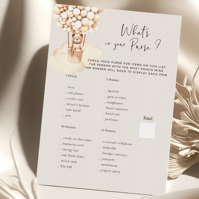 Papier Jeu de Baby shower d'ours Ce qui est dans votre sa (Créateur téléchargé)