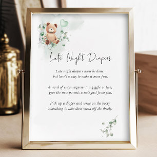 Papier Jeu de Baby shower d'ours - Diapositives nocturnes