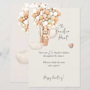 Papier Jeu de Baby shower d'ours - La chasse de Pacifique