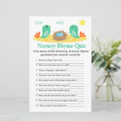 Papier Jeu de baby shower du quiz des oiseaux et des nids (Debout devant)