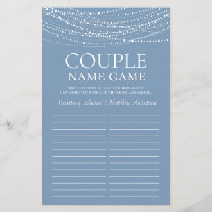 Papier Jeu de Baby Shower Dusty Blue Lights