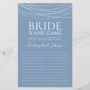 Papier Jeu de Baby Shower Dusty Blue Lights