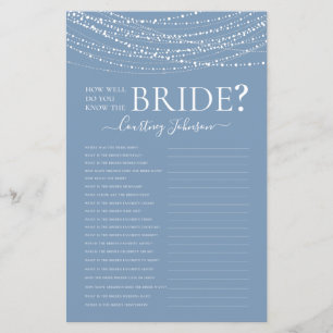 Papier Jeu de Baby Shower Dusty Blue Lights