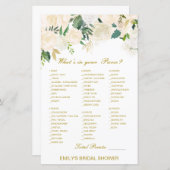 Papier Jeu de Baby Shower Editable 'Qu'est-ce qu'il y a d (Devant / Derrière)