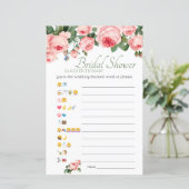 Papier Jeu de Baby Shower Emoji Pictionary Rose Gênée (Debout devant)