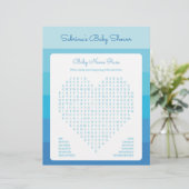 Papier Jeu de baby shower en Blue Ombre Stripes (Debout devant)