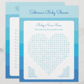 Papier Jeu de baby shower en Blue Ombre Stripes (Devant / Derrière)