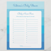 Papier Jeu de baby shower en Blue Ombre Stripes (Dos)