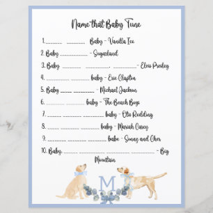 Papier Jeu de Baby shower en En vichy bleu et blanc