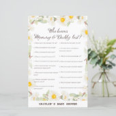 Papier Jeu de Baby shower Fleur Faisy Spring (Debout devant)