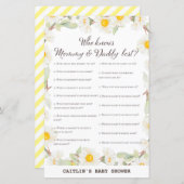 Papier Jeu de Baby shower Fleur Faisy Spring (Devant / Derrière)