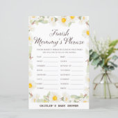 Papier Jeu de Baby shower Fleur Faisy Spring (Debout devant)