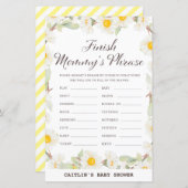 Papier Jeu de Baby shower Fleur Faisy Spring (Devant / Derrière)