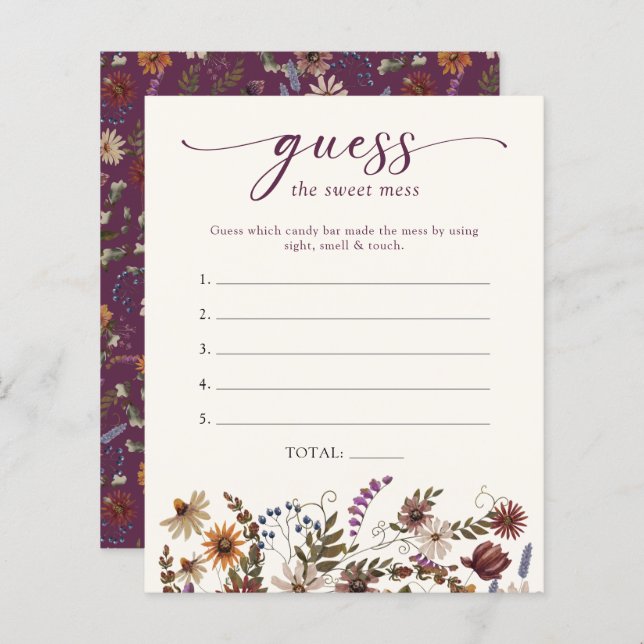 Papier Jeu de Baby shower floral (Devant / Derrière)