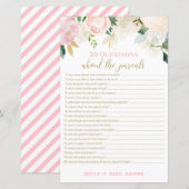 Papier Jeu de Baby Shower Floral Blush Rose et Or à Impri (Devant / Derrière)