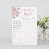 Papier Jeu de Baby Shower Floral Rose Poussiéreux Eucalyp (Debout devant)