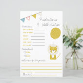 Papier Jeu de Baby shower Gold Lion prédictions et bien d (Debout devant)