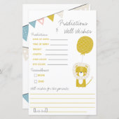 Papier Jeu de Baby shower Gold Lion prédictions et bien d (Devant / Derrière)