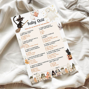 Papier Jeu de Baby shower Halloween Baby Quiz