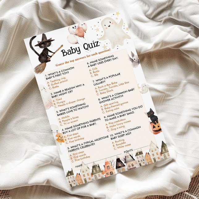Papier Jeu de Baby shower Halloween Baby Quiz (Créateur téléchargé)