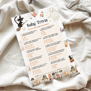 Papier Jeu de Baby shower Halloween Baby Trivia