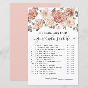 Papier Jeu de Baby Shower 'Il a dit, elle a dit'