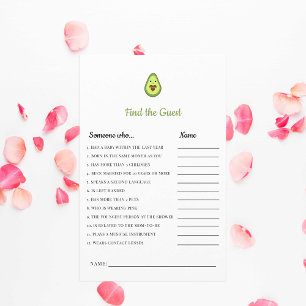 Papier Jeu de baby shower Kawaii Avocado Baby Trouver l'i