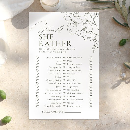 Papier Jeu de baby shower : les fleurs vertes, qu'est-ce 